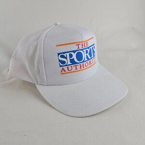 Vintage Hat The Sports Authority Cap White Snapback Triangle Headwear Adjustable